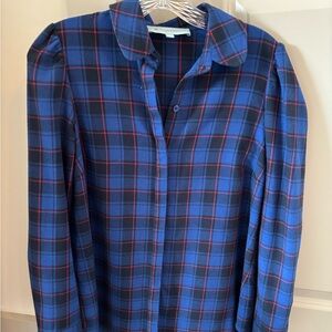 Tuckernuck Saranac Puff Sleeve Flannel Plaid Shirt